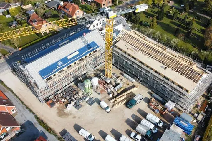 Pflegeheim Luftaufnahme eines Neubaus in Grube, Schleswig-Holstein